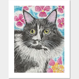 Waffles tuxedo cat Posters and Art